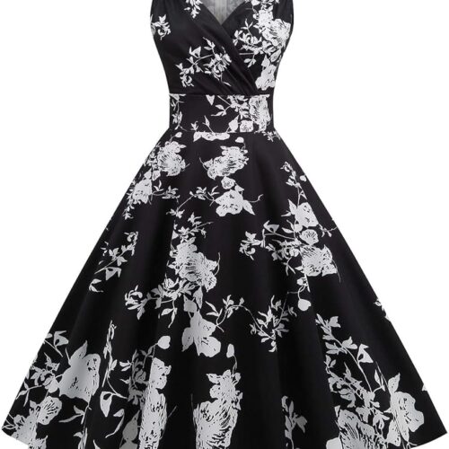 Floral Wrap V-Neck Party Dress