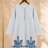 Azure Polka Grace – 2 Piece Polka Dot Shirt with Striped Trousers