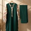 Forest Posh – 2 Piece Raw Silk Suit with Paisley Embroidery