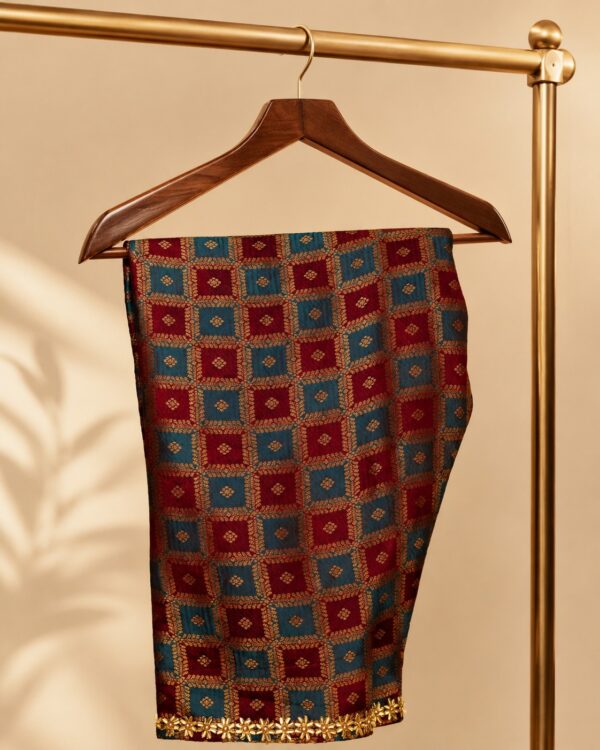 Azure Weave – 2 Piece Banarasi Suit with Metallic Sheen