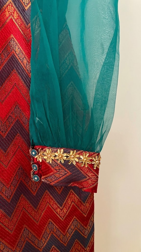Azure Weave – 2 Piece Banarasi Suit with Metallic Sheen