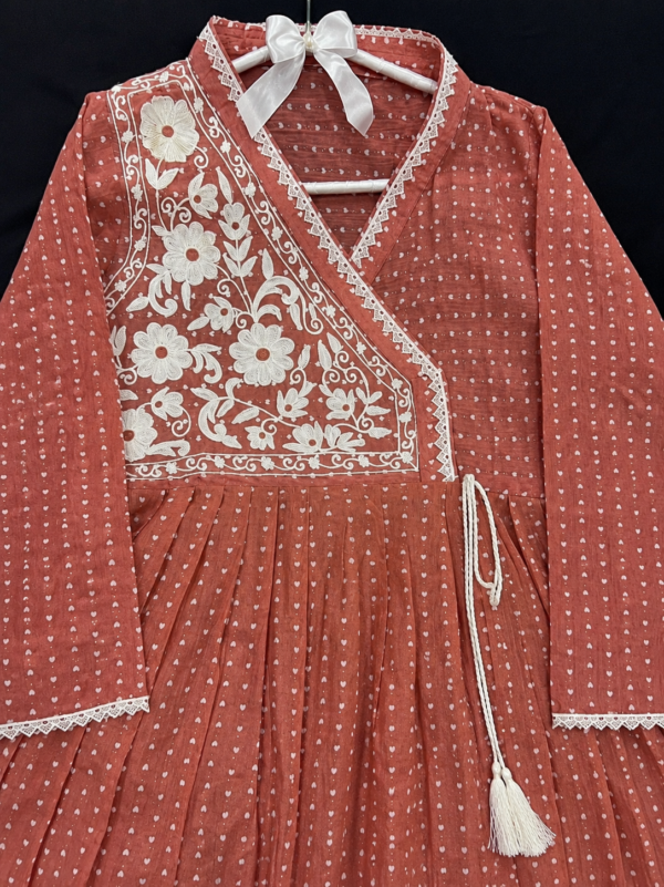 Peach Blossom – 1 Piece Floral Chiffon Frock