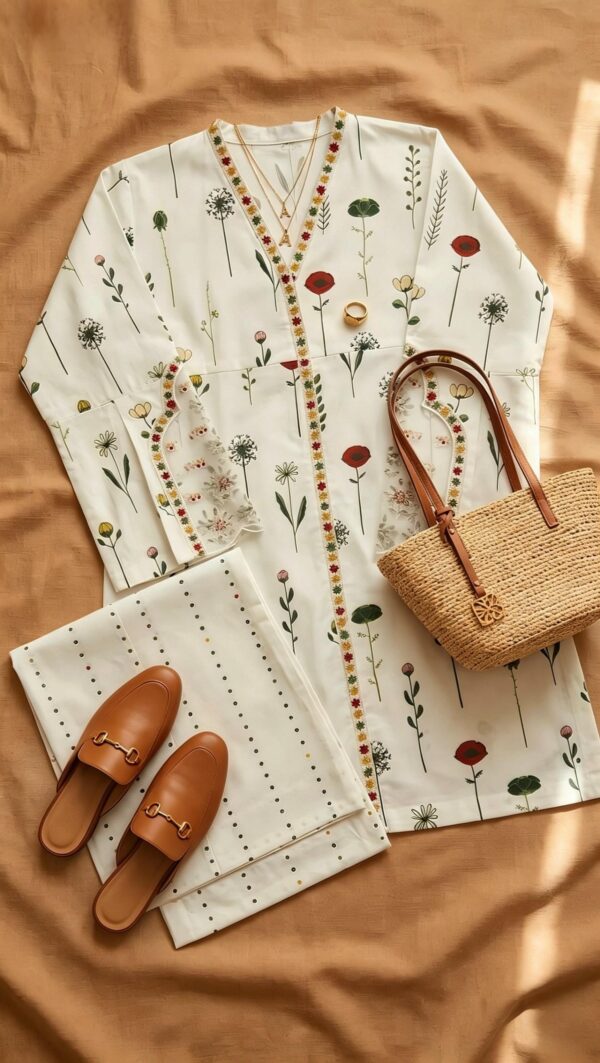 Botanical Bloom Set – 2 Piece Floral Cotton Suit