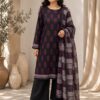 Gulnaar – 3 Piece Charcoal & Magenta Printed Lawn Suit