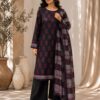 Gulnaar – 3 Piece Charcoal & Magenta Printed Lawn Suit