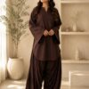 Mocha Haze – 2 Piece Wash & Wear Suit with Farshi Shalwar