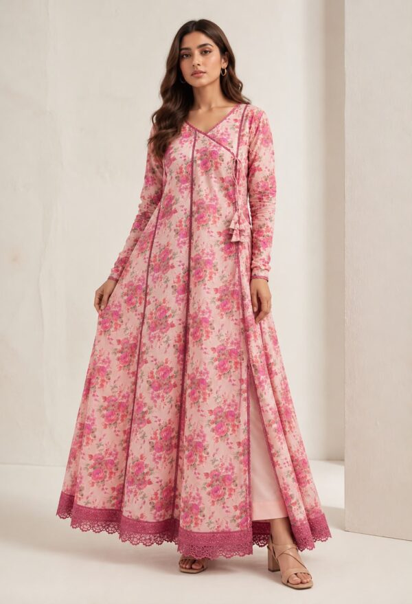 ROSÉA – 2 Piece Floral Angarkha-Style Suit