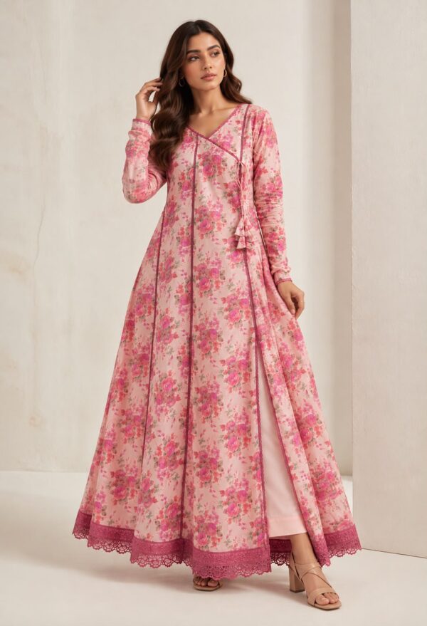 ROSÉA – 2 Piece Floral Angarkha-Style Suit