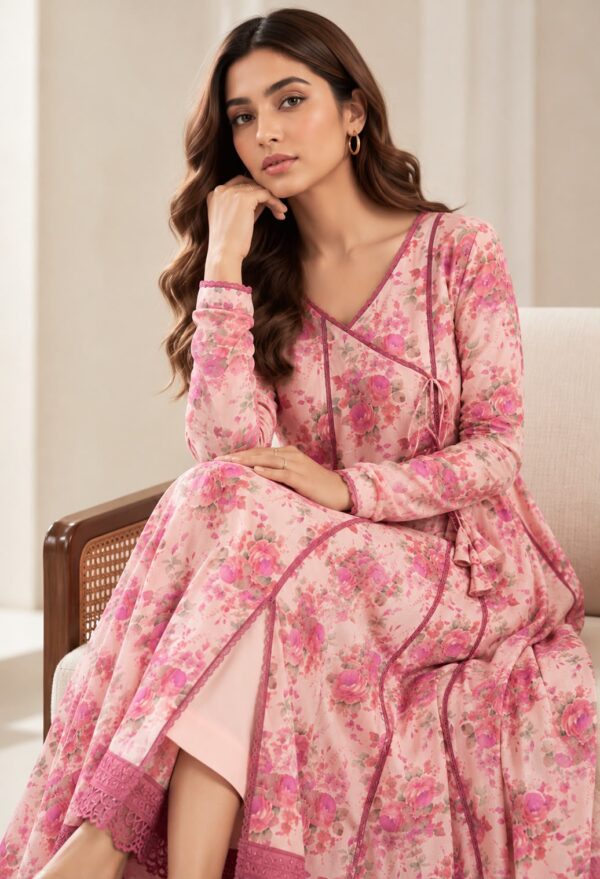 ROSÉA – 2 Piece Floral Angarkha-Style Suit
